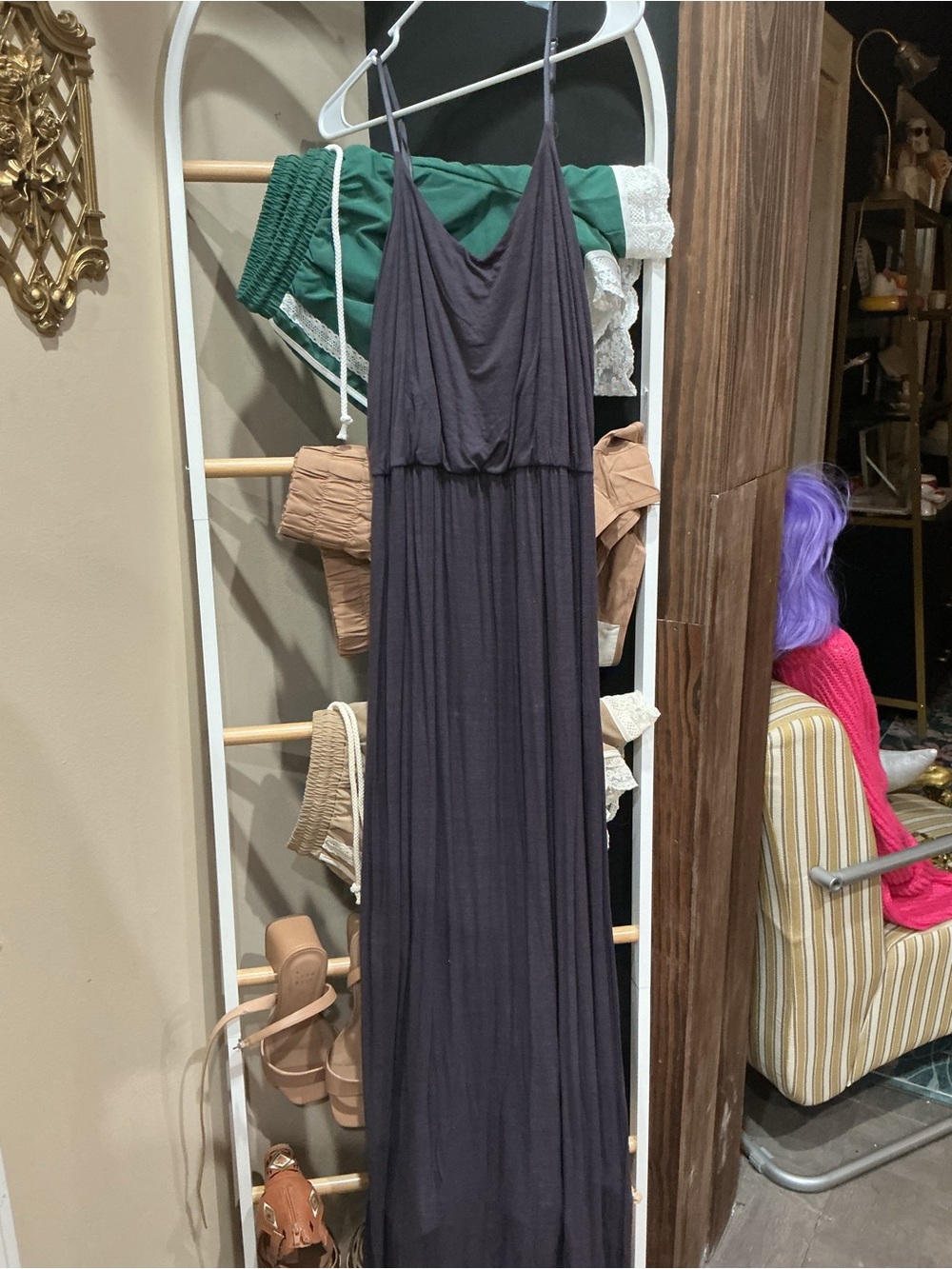 Luxe Charcoal Gray Sleeveless Maxi Dress